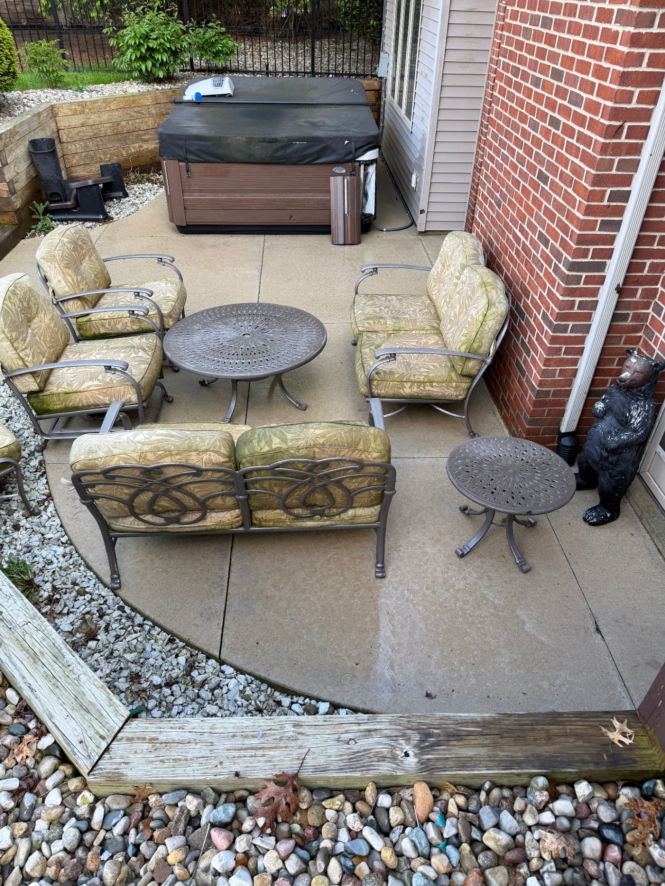 Patio after pressure washing